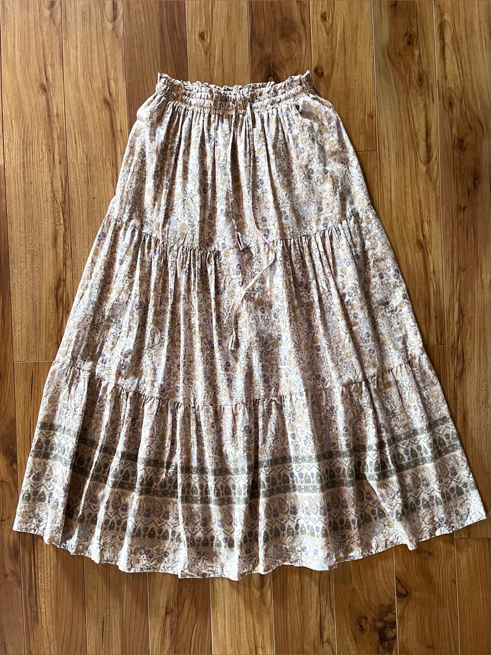 Dress Forum Neutral Floral Maxi Skirt Small